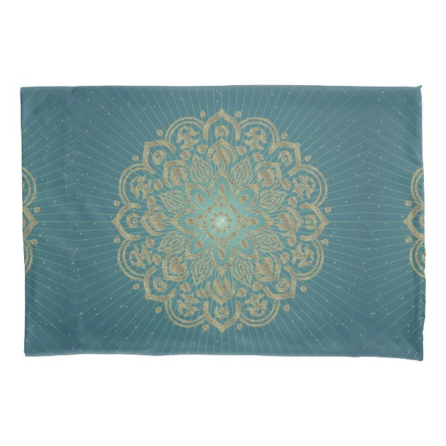 Housse D'oreillers MANDALA Golden Rosette - Pillowcase (devant)