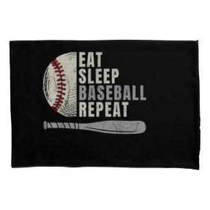 Housse D'oreillers Manger Dormir Baseball Répéter Drôle Joueur de Bas