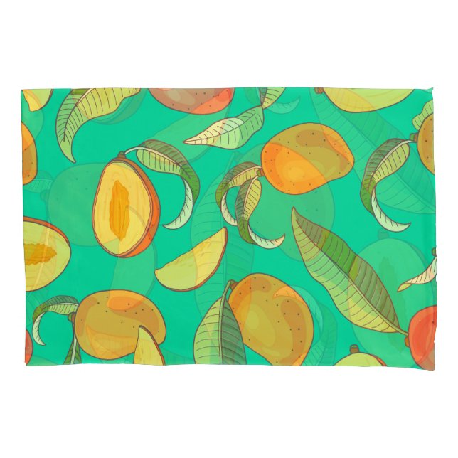Housse D'oreillers Mango Medley : Motif de fruits tropicaux (devant)