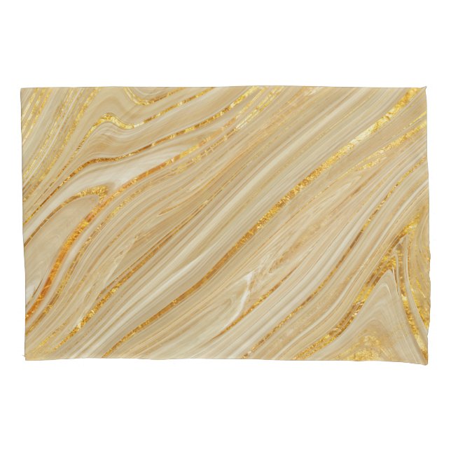 Housse D'oreillers Marbre d'or : arrière - plan de texture luxueuse. (devant)