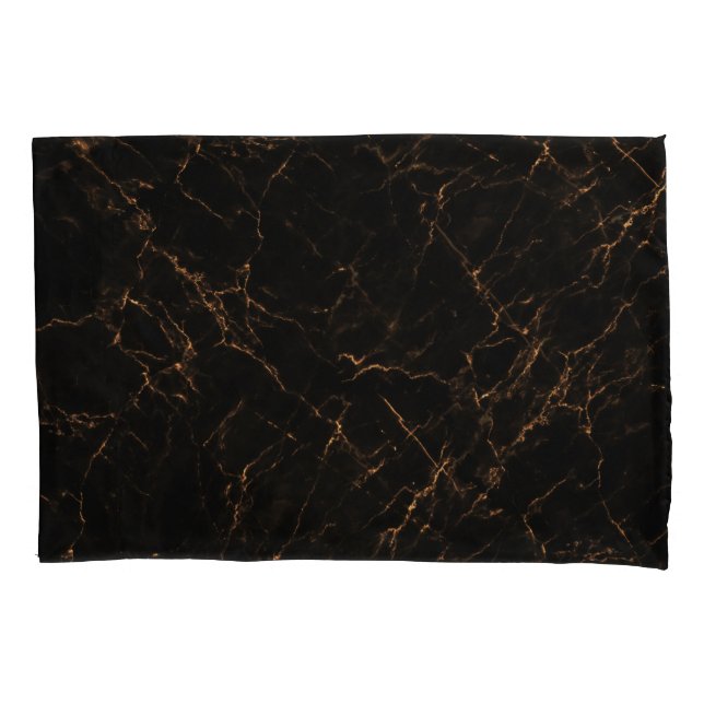 Housse D'oreillers Marbre noir luxueux : Texture élégante (devant)