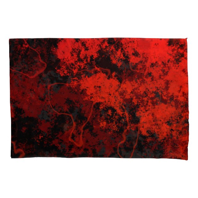 Housse D'oreillers Marbre rouge, noir et gris Abstrait (devant)