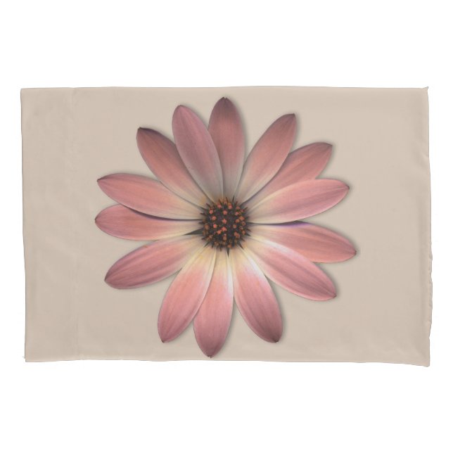 Housse D'oreillers Marguerite Rose - Image de Fond de Texture en Cuir (devant)