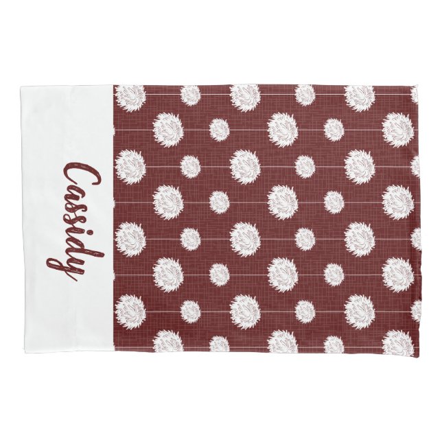 Housse D'oreillers Maroon Pom-pom girl Pom Motif (devant)
