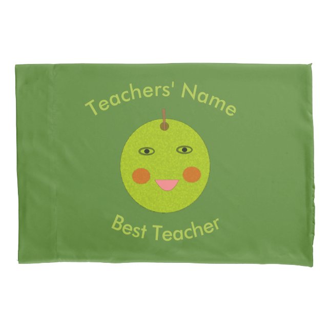 Housse D'oreillers Meilleur Enseignant Joyeux Pomme Custom Pillowcase (devant)