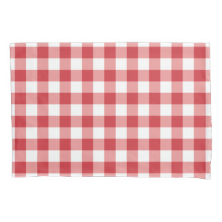 Housse D'oreillers Mellow Classic Gingham - red white check plaid.