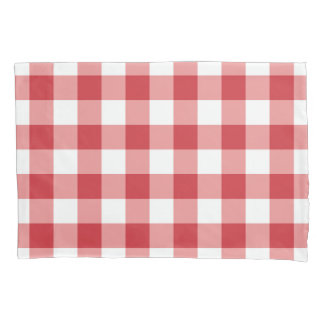 Housse D'oreillers Mellow Classic Gingham - red white check plaid.