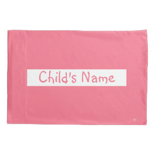 Housse D'oreillers Melon Rose avec le nom de l'enfant HAMbyWG Coussin