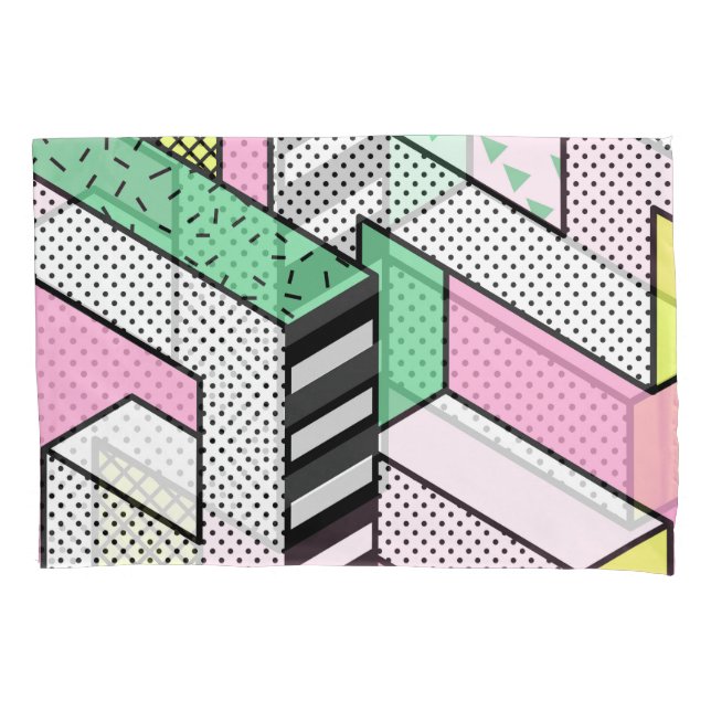 Housse D'oreillers Memphis Abstrait : formes géométriques des années  (devant)