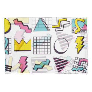 Housse D'oreillers Memphis des années 90 : Eléments de design pop.