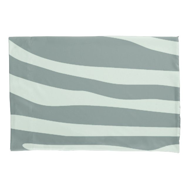 Housse D'oreillers Menthe verte et crème, et imprimé zèbre noir (devant)