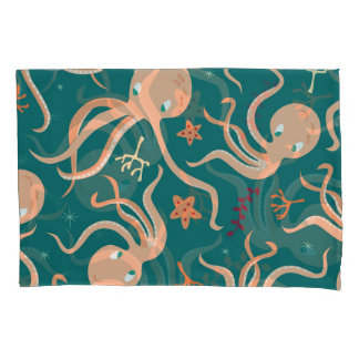 Housse D'oreillers Merveilles sous-marines : Octopus Starfish Dance