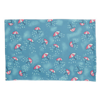 Housse D'oreillers Météo pluvieuse Parapluies amusantes