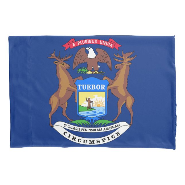 Housse D'oreillers Michigan State Flag Print Patriotc (devant)