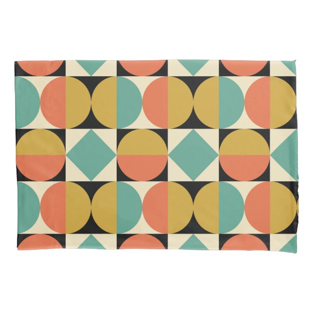 Housse D'oreillers Mid Century Modern Geometric Design (devant-gauche)