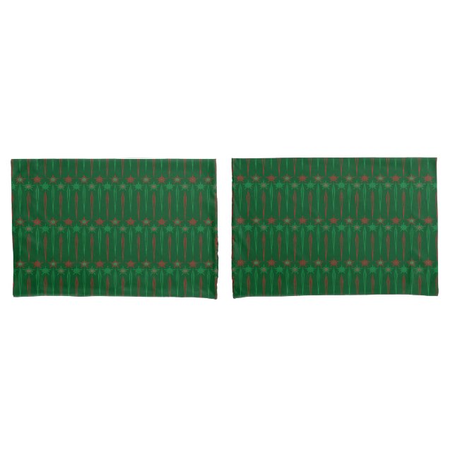 Housse D'oreillers Mid Icicules Mod Green Standard Pillowcases (devant-Set)