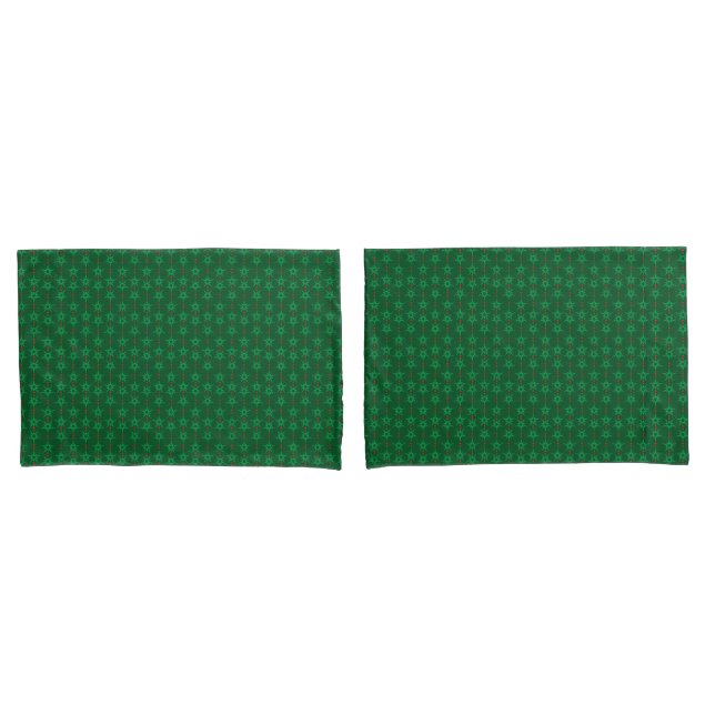 Housse D'oreillers Mid Mod Garland Green Standard Pilotes (devant-Set)