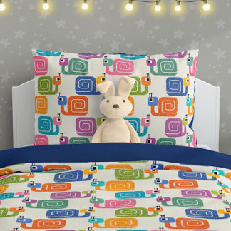 Housse D'oreillers Mignon motif escargot sur crème