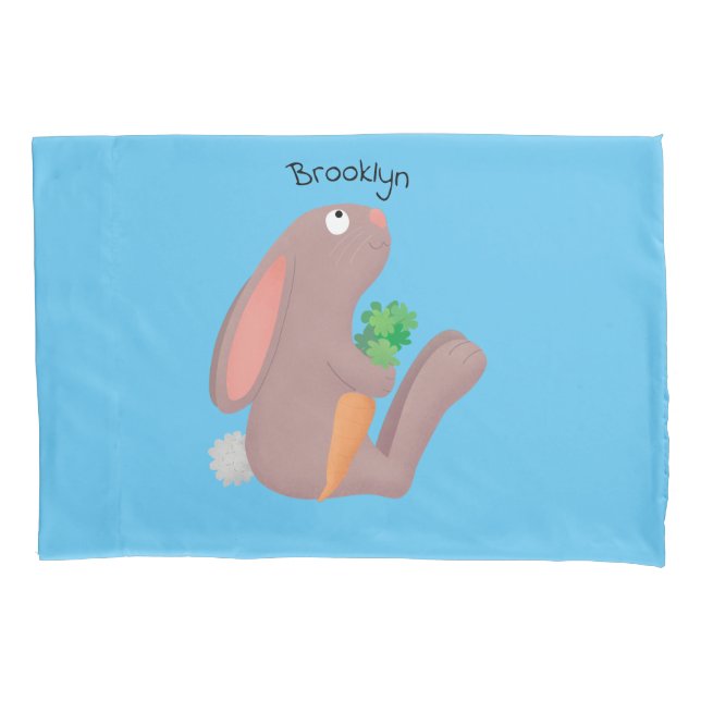 Housse D'oreillers Mignons lapin lapin lapin assis avec dessin de car (devant)