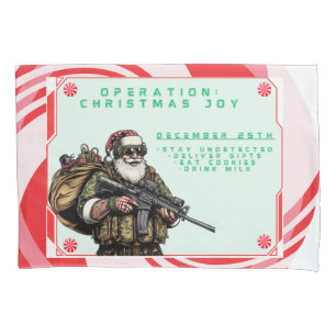 Housse D'oreillers Militaire amusant/Père Noël de Noël
