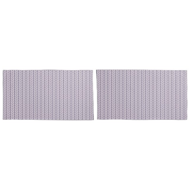 Housse D'oreillers Mini-Français Lilac Violet Knit Look (Dos-Set)
