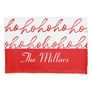 Housse D'oreillers Mini Ho Ho Ho Texte Rouge Fête Motif Noël