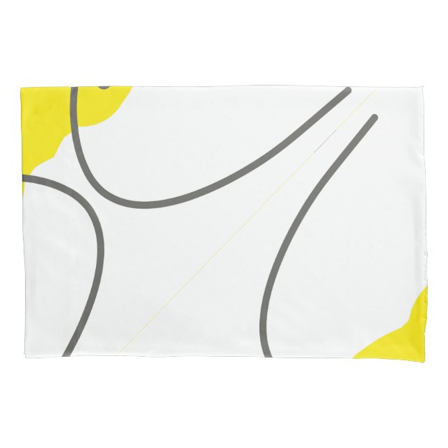 Housse D'oreillers Minimalisme Abstrait Art jaune gris blanc (devant)
