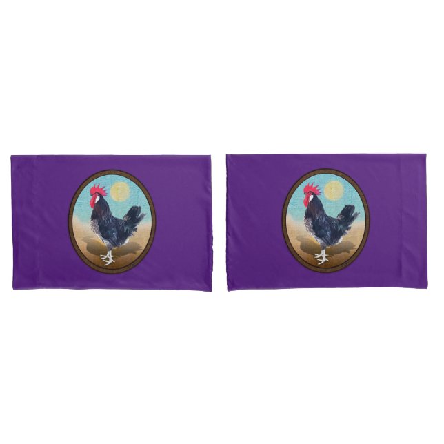 Housse D'oreillers Minorque Rooster Vintage Oval (devant-Set)