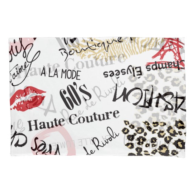 Housse D'oreillers Mode Paris : motif glamour vintage. (devant)