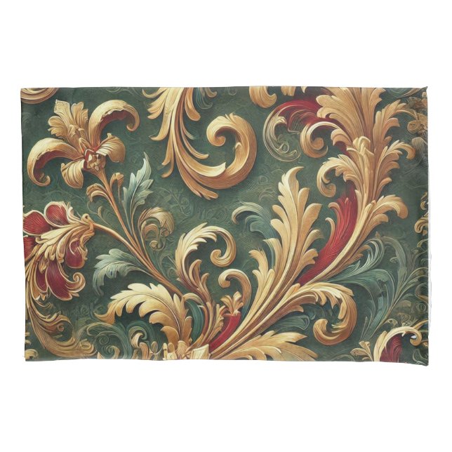 Housse D'oreillers Modèle baroque Damas de luxe (devant)