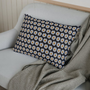 Housse D'oreillers Modèle floral dahlia blanc sur noir