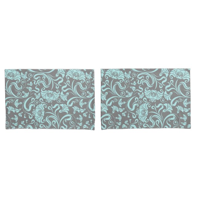 Housse D'oreillers Modèle Floral/Damask (devant-Set)