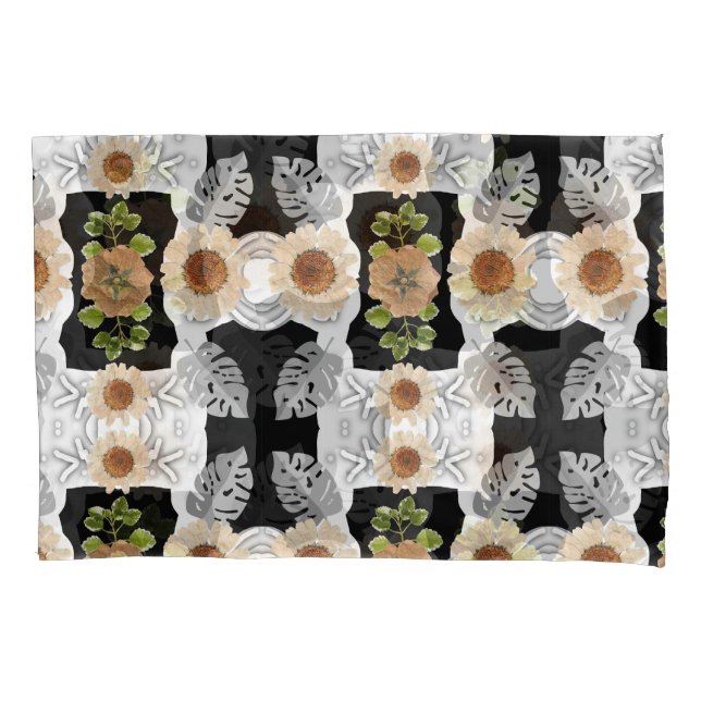 Housse D'oreillers Modern abstract floral art (devant)