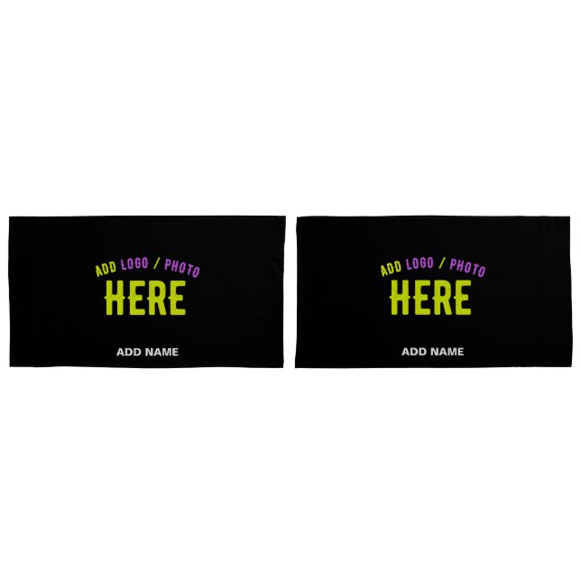 HOUSSE D'OREILLERS MODERNE ET MODERNE PERSONNALISABLE NOIR VÉRIFIÉ (devant-Set)