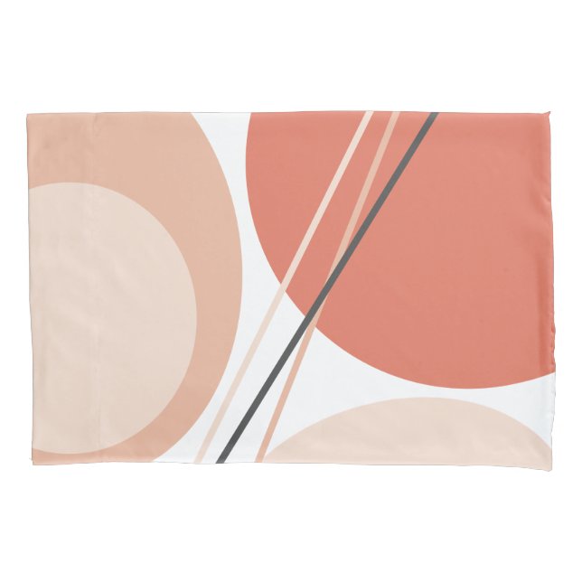 Housse D'oreillers Moderne Mid-Century Abstrait Geo Pastel Terracotta (devant-gauche)