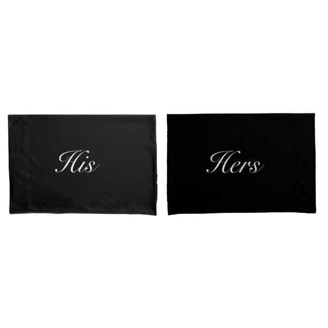 Housse D'oreillers Moderne noir et blanc pour lui et elle  (devant-Set)