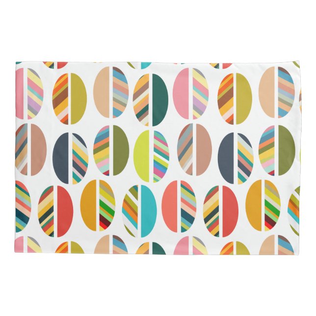 Housse D'oreillers Moitié ovale rayée (Dos)