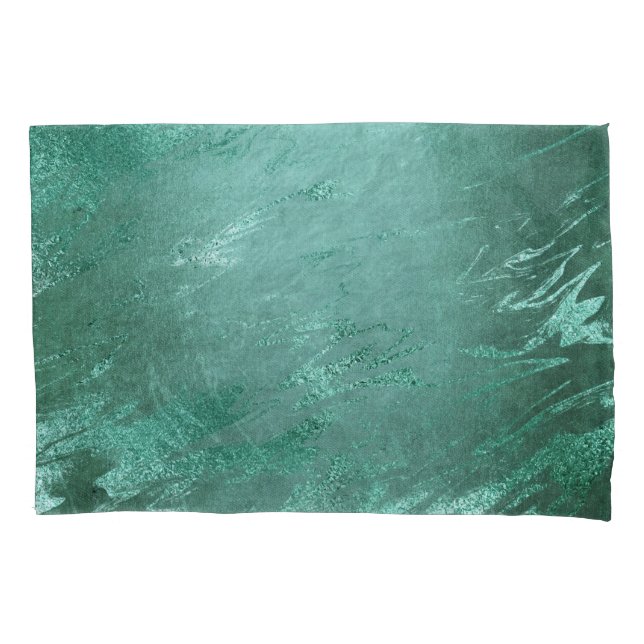 Housse D'oreillers Molten Jade | Marbre de luxe Emerald Green (devant)