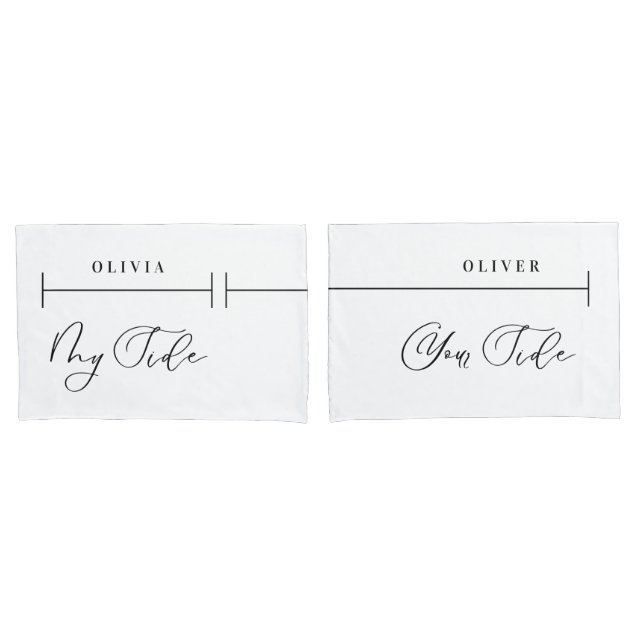 Housse D'oreillers Mon côté votre côté personnalisable script élégant (devant-Set)