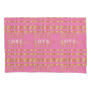 Housse D'oreillers  Monogram Rustique Daisy Floral Amour Rose 
