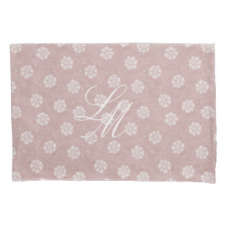 Housse D'oreillers Monogramme bicolore bleu rose Calendula William Mo