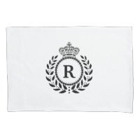 Monogramme blanc noir | de couronne de guirlande