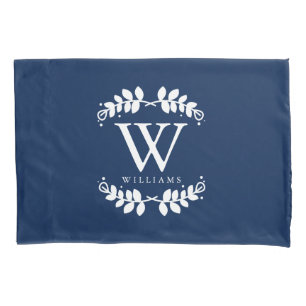 Housse D'oreillers Monogramme bleu marine