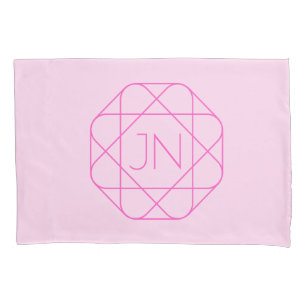 Housse D'oreillers Monogramme cool, Style de logo de hanche Rose &