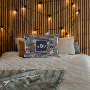 Housse D'oreillers Monogramme de village scandinave