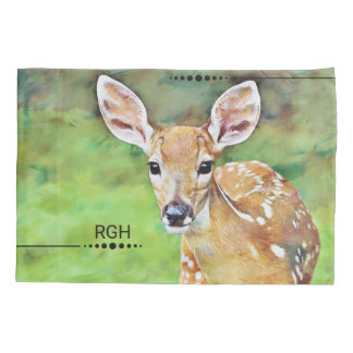 Housse D'oreillers Monogramme d'oeuvres d'art de Baby Deer