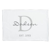 Monogramme Élégant de script gris blanc Couples