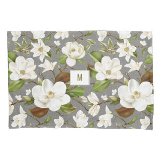 Housse D'oreillers Monogramme floral de Magnolia