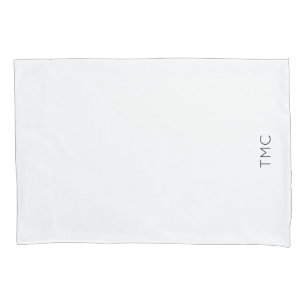Housse D'oreillers Monogramme Initiales Moderne Noir Blanc Pillowcase