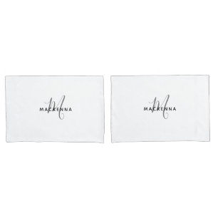Housse D'oreillers Monogramme minimaliste moderne White Girl Nom du s